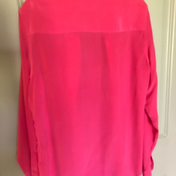 Equipment Small silk blouse hot pink button down - Picture 4 of 4